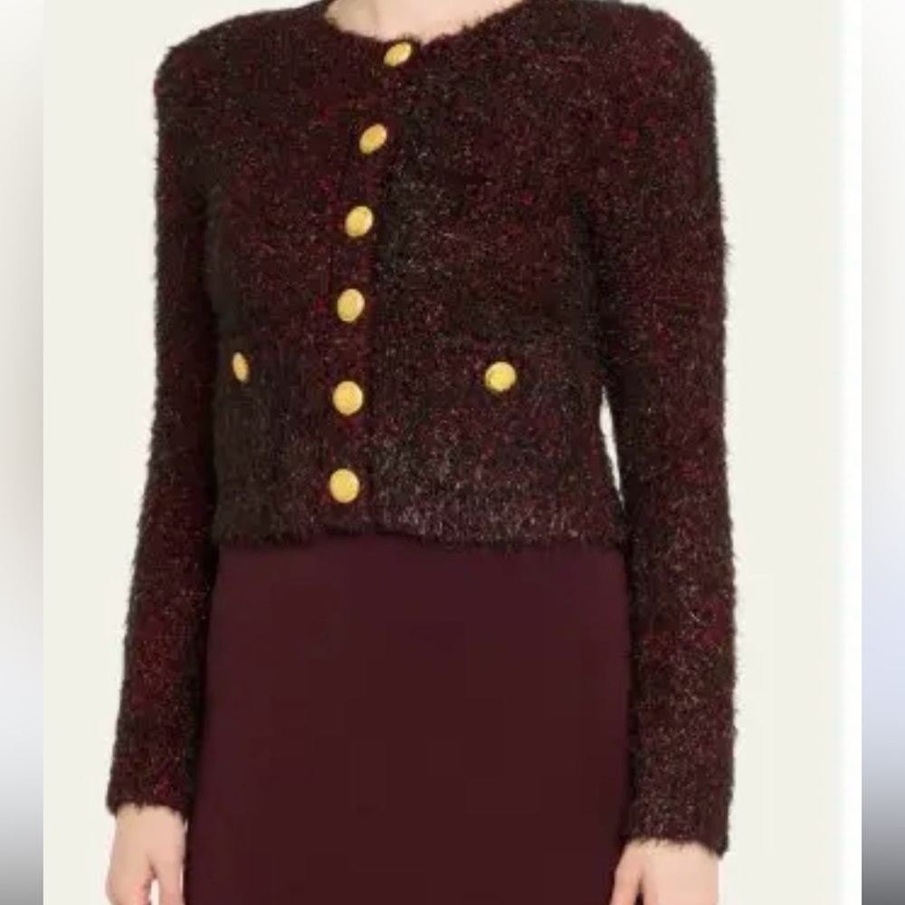 L'Agence Una Fuzzy Cardigan NWOT - Picture 2 of 8